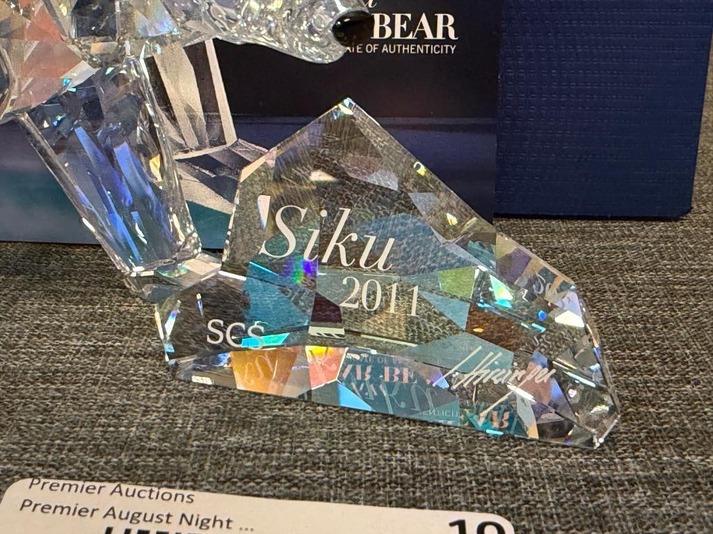 SWAROVSKI CRYSTAL SCS POLAR BEAR SIKU RELEASED IN 2011 DESIGNED BY ANTON HIRZINGER WITH PLAQUE - 6