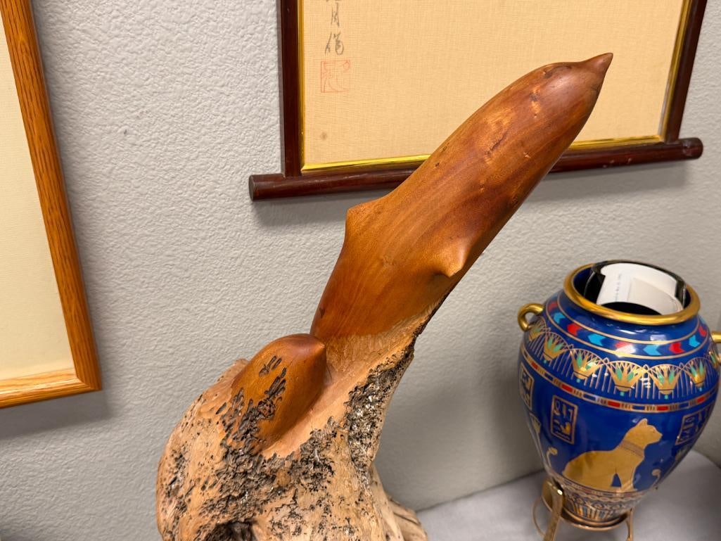 20TH CENTURY CARVED NATURAL DRIFTWOOD SCULPTURE OF TWO DOLPHINS - 2