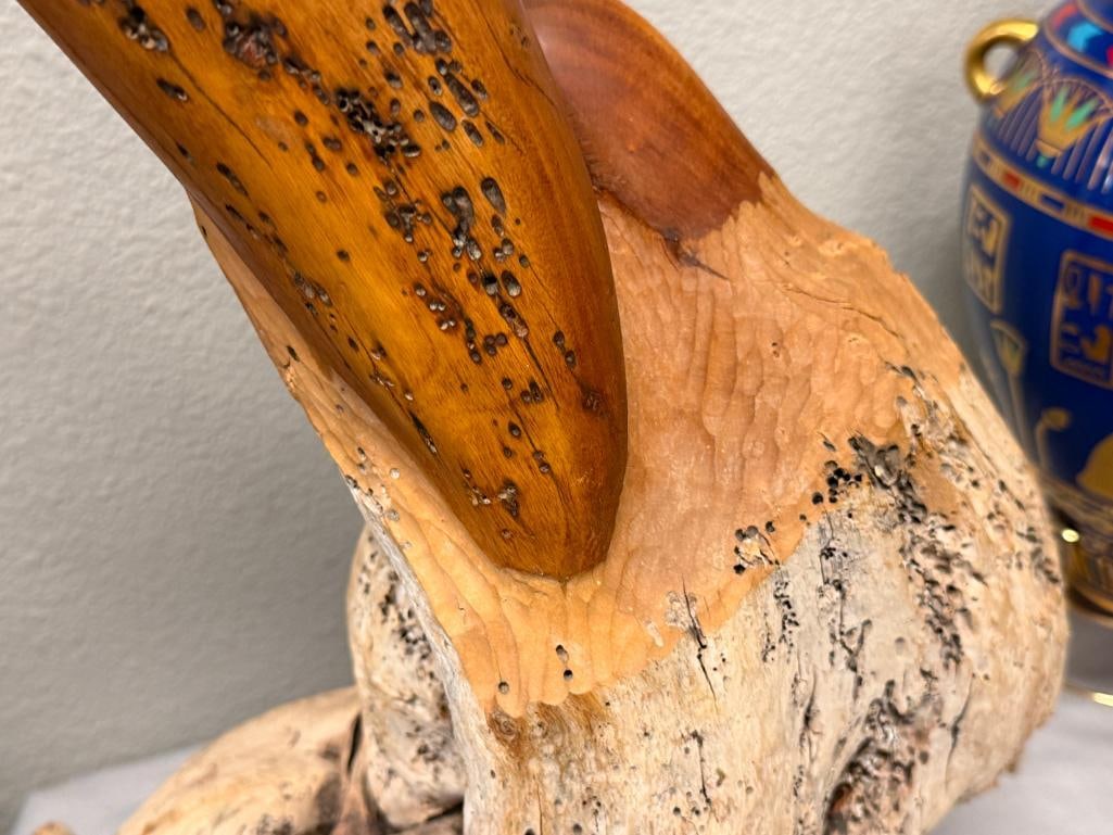 20TH CENTURY CARVED NATURAL DRIFTWOOD SCULPTURE OF TWO DOLPHINS - 8
