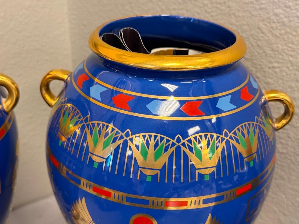 FRANKLIN MINT THE GOLDEN VASE OF BAST AND THE VASE OF THE GOLDEN FALCONS DESIGNED BY ROUSHDY GARAS - 4