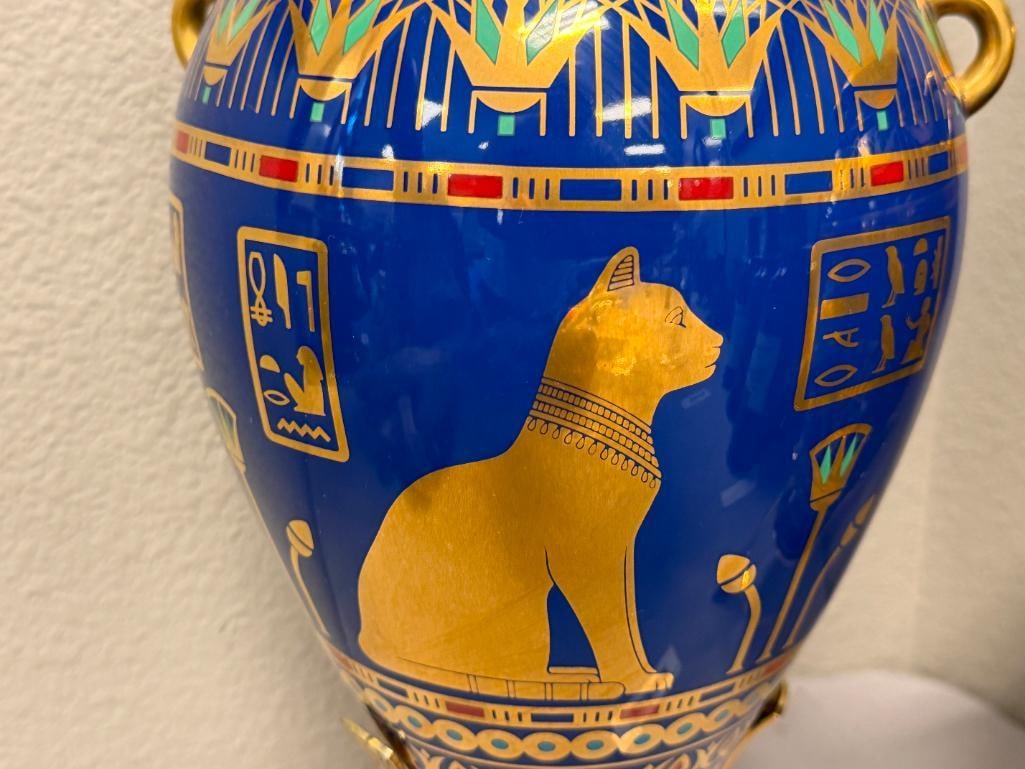 FRANKLIN MINT THE GOLDEN VASE OF BAST AND THE VASE OF THE GOLDEN FALCONS DESIGNED BY ROUSHDY GARAS - 6