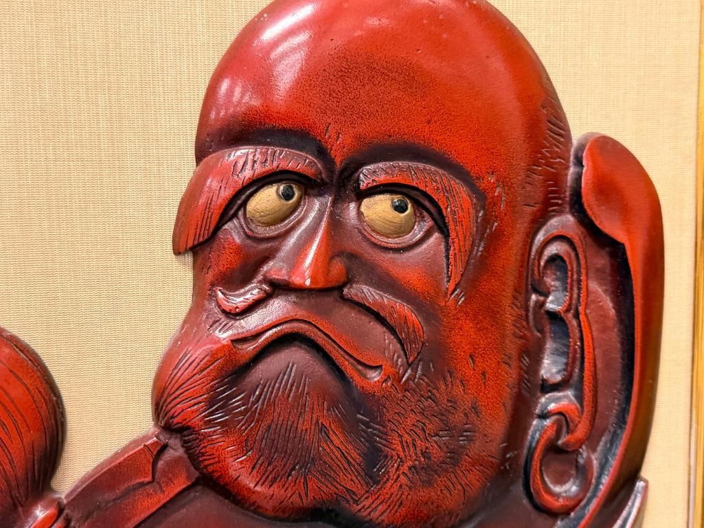 VINTAGE JAPANESE BOHIDHARMA DARUMA METAL 3D FIGURE SIGNED - 4