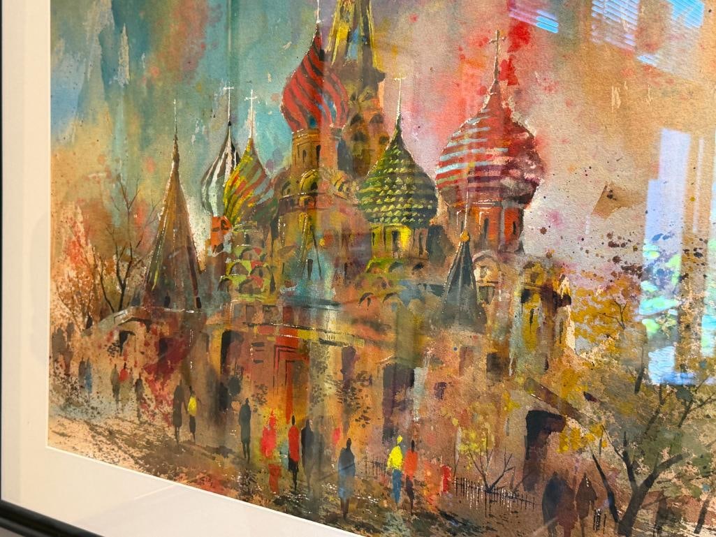 JACK LAYCOX CALIFORNIA BORN ARTIST ORIGINAL WATERCOLOR ON PAPER PAINTING ST. BASIL'S CATHEDRAL - 3