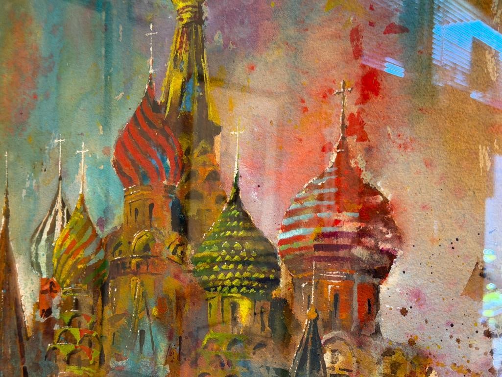 JACK LAYCOX CALIFORNIA BORN ARTIST ORIGINAL WATERCOLOR ON PAPER PAINTING ST. BASIL'S CATHEDRAL - 4