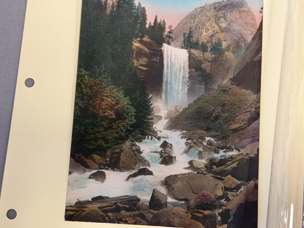 ANTIQUE HAND COLORED PHOTOGRAPH OF VERNAL FALLS IN YOSEMITE NATL. PARK - 2
