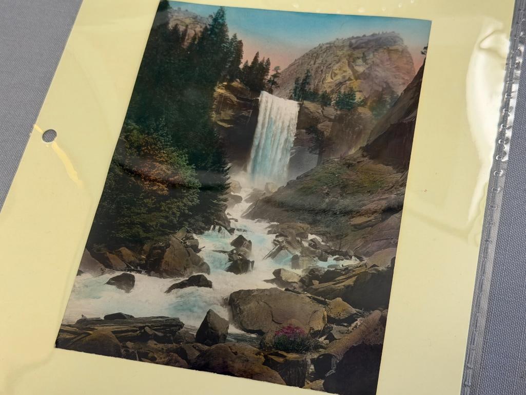 ANTIQUE HAND COLORED PHOTOGRAPH OF VERNAL FALLS IN YOSEMITE NATL. PARK - 5