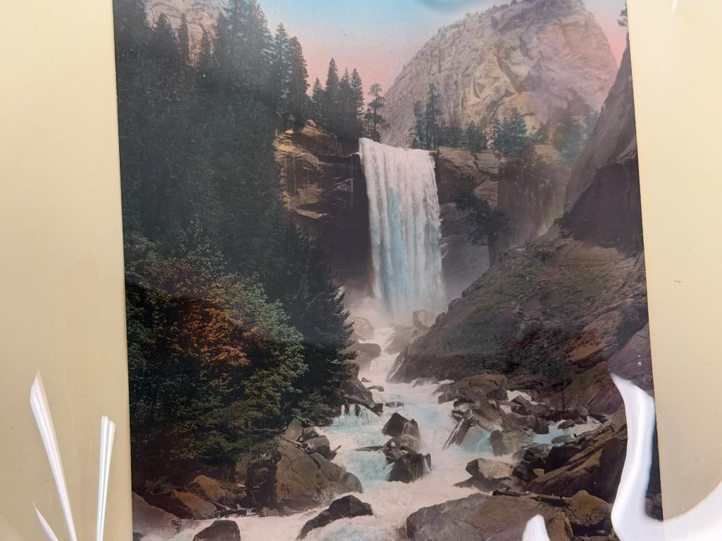 ANTIQUE HAND COLORED PHOTOGRAPH OF VERNAL FALLS IN YOSEMITE NATL. PARK - 6