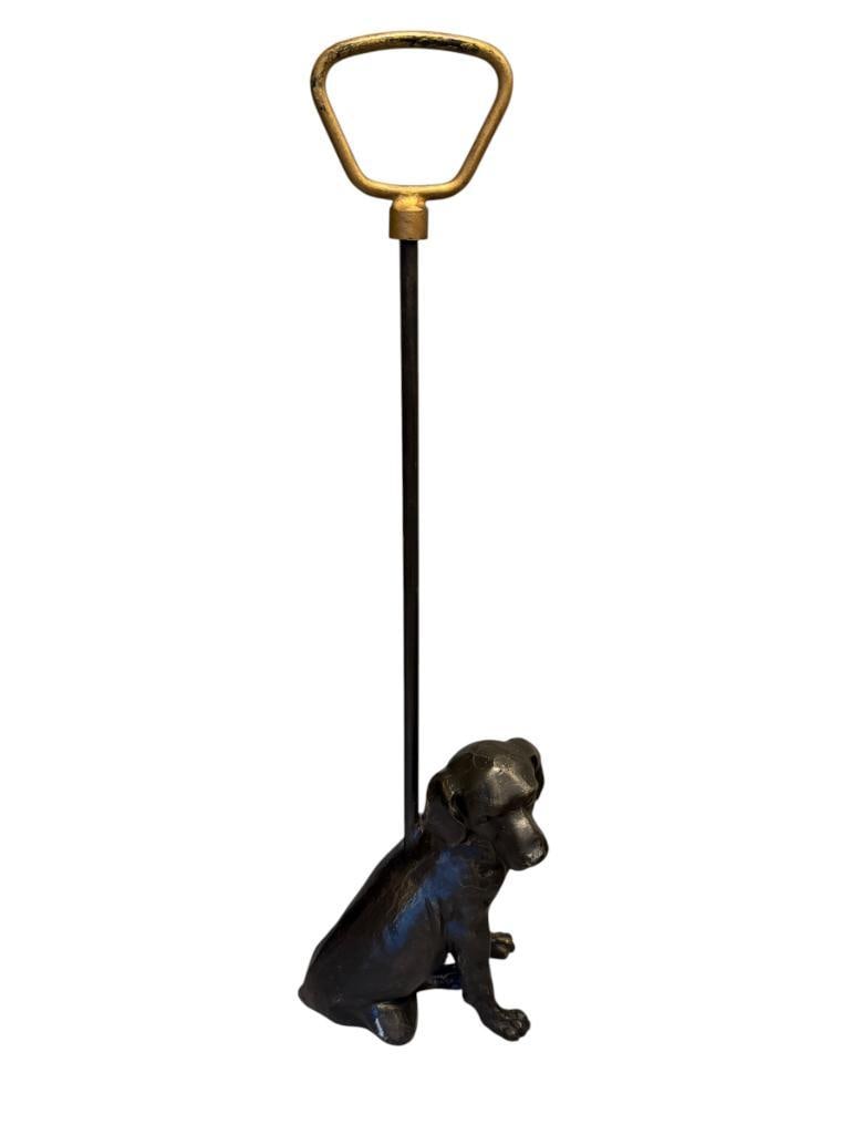 LULU DECOR CAST IRON DOG FIGURAL DOOR STOP WITH LONG ROD HANDLE (1 of 6)