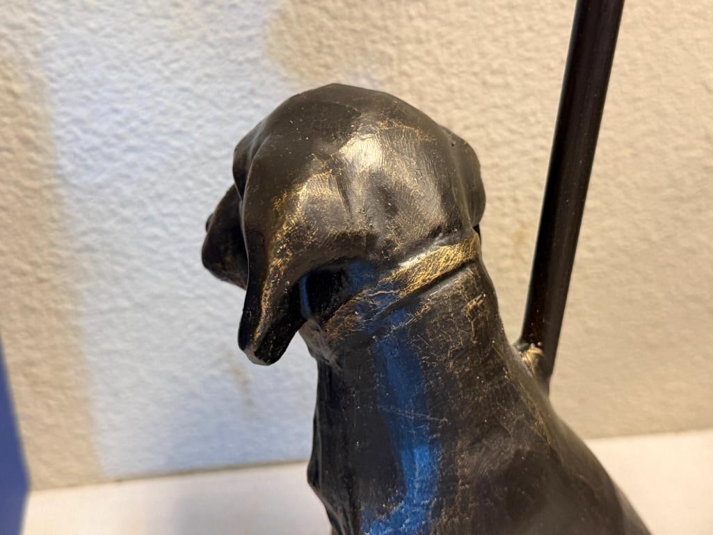 LULU DECOR CAST IRON DOG FIGURAL DOOR STOP WITH LONG ROD HANDLE - 5