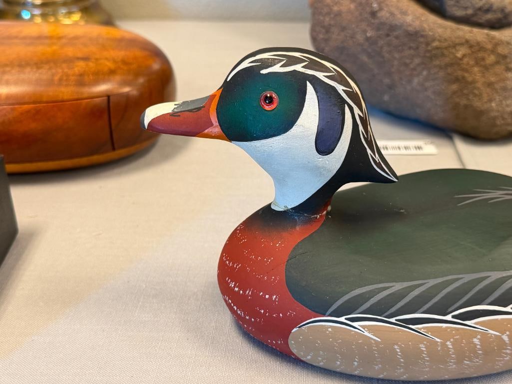VINTAGE HORNICK BROS. STONEY POINT DECOYS WOOD DUCK HAND CRAFTED DECOY BY RAYMOND E. HORNICK - 2