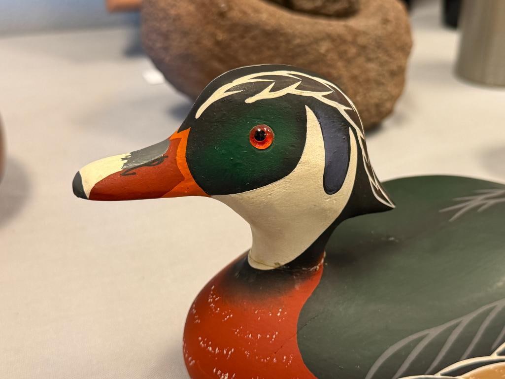 VINTAGE HORNICK BROS. STONEY POINT DECOYS WOOD DUCK HAND CRAFTED DECOY BY RAYMOND E. HORNICK - 3