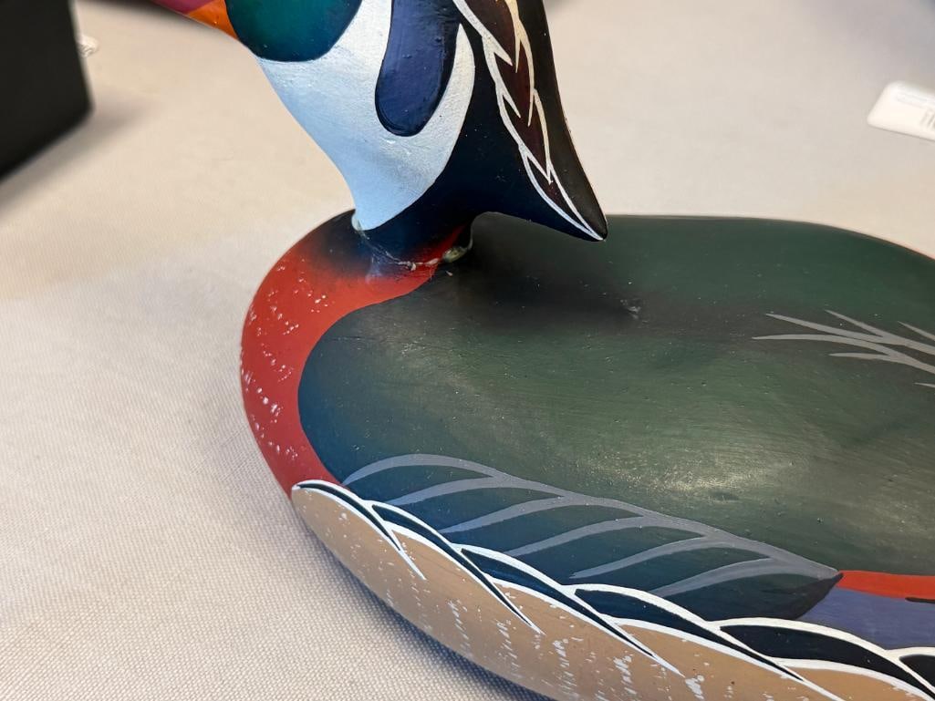 VINTAGE HORNICK BROS. STONEY POINT DECOYS WOOD DUCK HAND CRAFTED DECOY BY RAYMOND E. HORNICK - 5