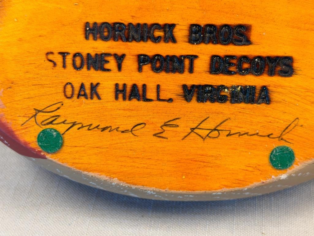 VINTAGE HORNICK BROS. STONEY POINT DECOYS WOOD DUCK HAND CRAFTED DECOY BY RAYMOND E. HORNICK - 8