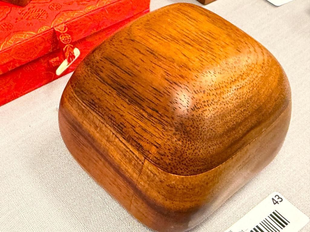 VINTAGE DEAN SANTNER CALIFORNIA WOODWORKER HAND CRAFTED STORAGE BOX BIOMORPHIC ROCK-BOX - 3