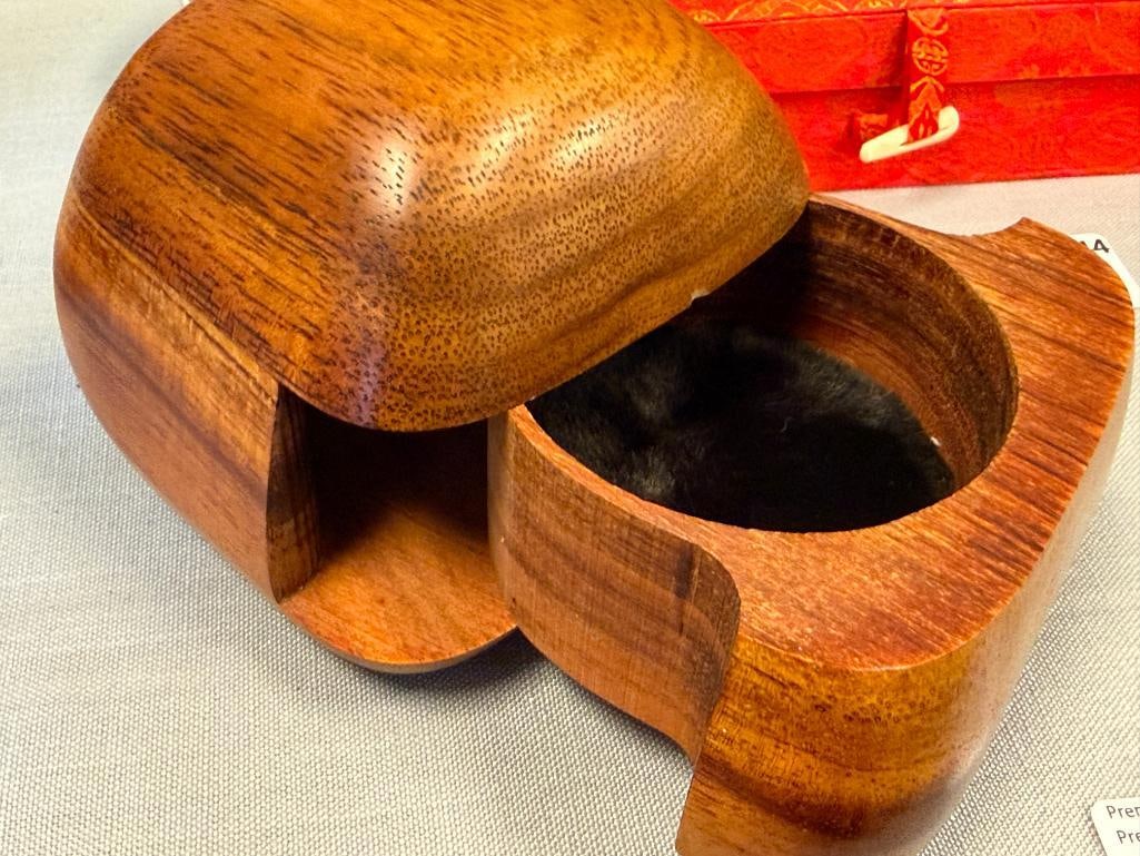 VINTAGE DEAN SANTNER CALIFORNIA WOODWORKER HAND CRAFTED STORAGE BOX BIOMORPHIC ROCK-BOX - 4