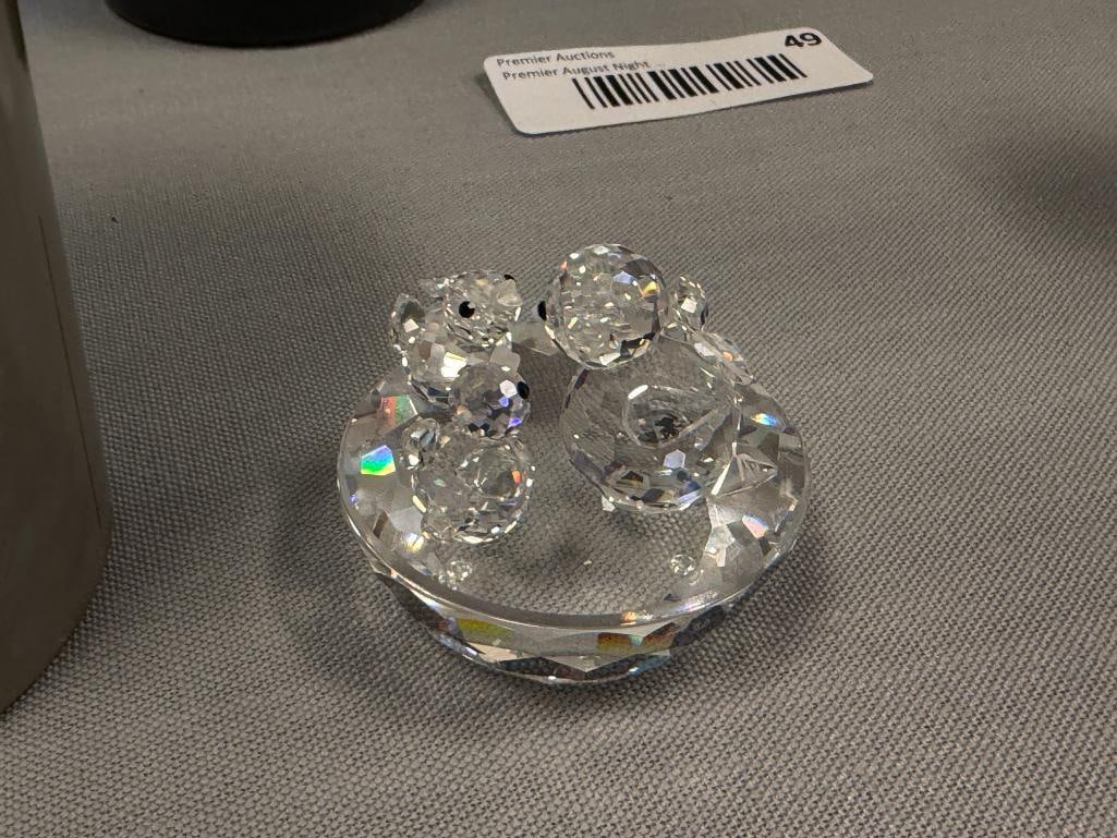 SWAROVSKI CRYSTAL BIRD'S NEST FIGURINE NO. 013842 INTRODUCED 1987 EXQUISITE ACCENTS SERIES - 2