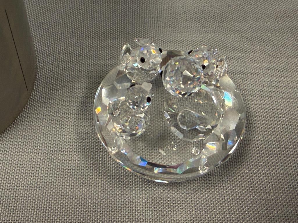 SWAROVSKI CRYSTAL BIRD'S NEST FIGURINE NO. 013842 INTRODUCED 1987 EXQUISITE ACCENTS SERIES - 3