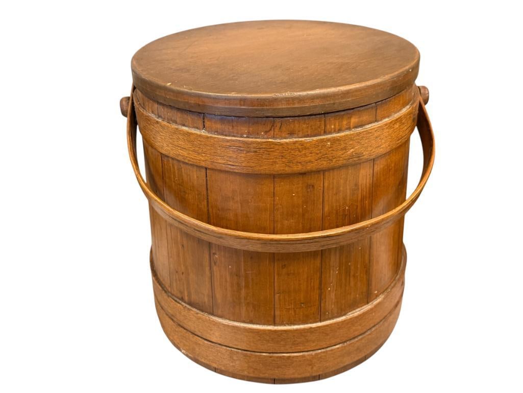 ANTIQUE FIRKIN SMALL CASK USED TO HOLD BEER, SALT, BUTTER, ETC (1 of 6)