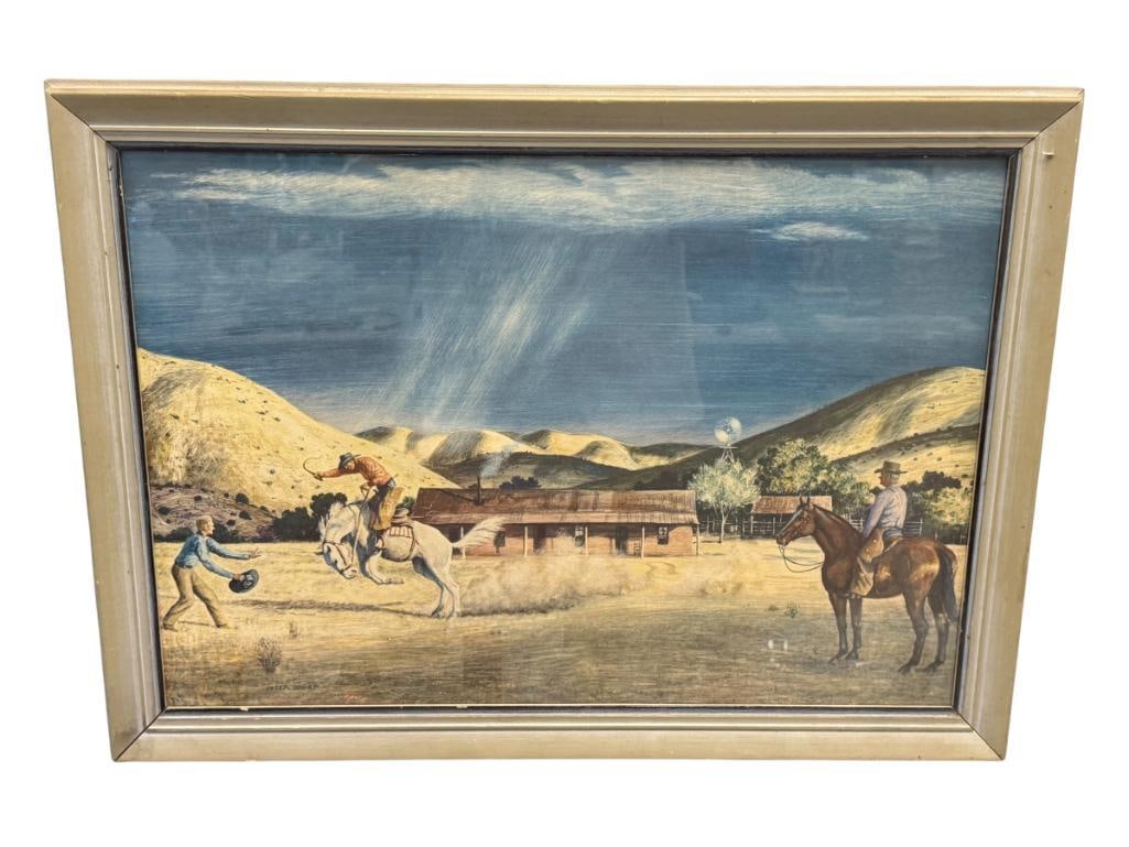 PETER HURD WESTERN ARTIST PRINT TITLED HIS FIRST RIDER (1 of 8)
