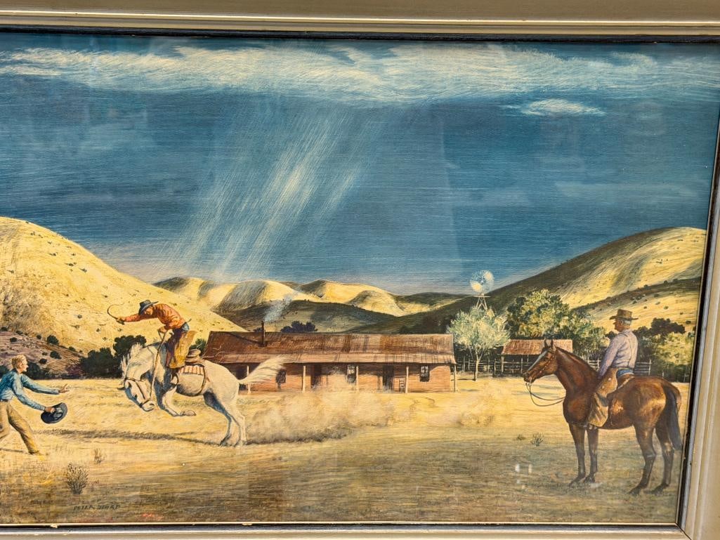 PETER HURD WESTERN ARTIST PRINT TITLED HIS FIRST RIDER - 2