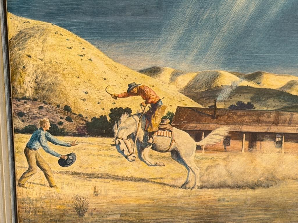 PETER HURD WESTERN ARTIST PRINT TITLED HIS FIRST RIDER - 3