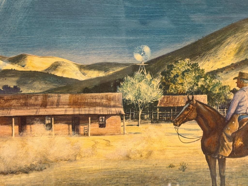 PETER HURD WESTERN ARTIST PRINT TITLED HIS FIRST RIDER - 4