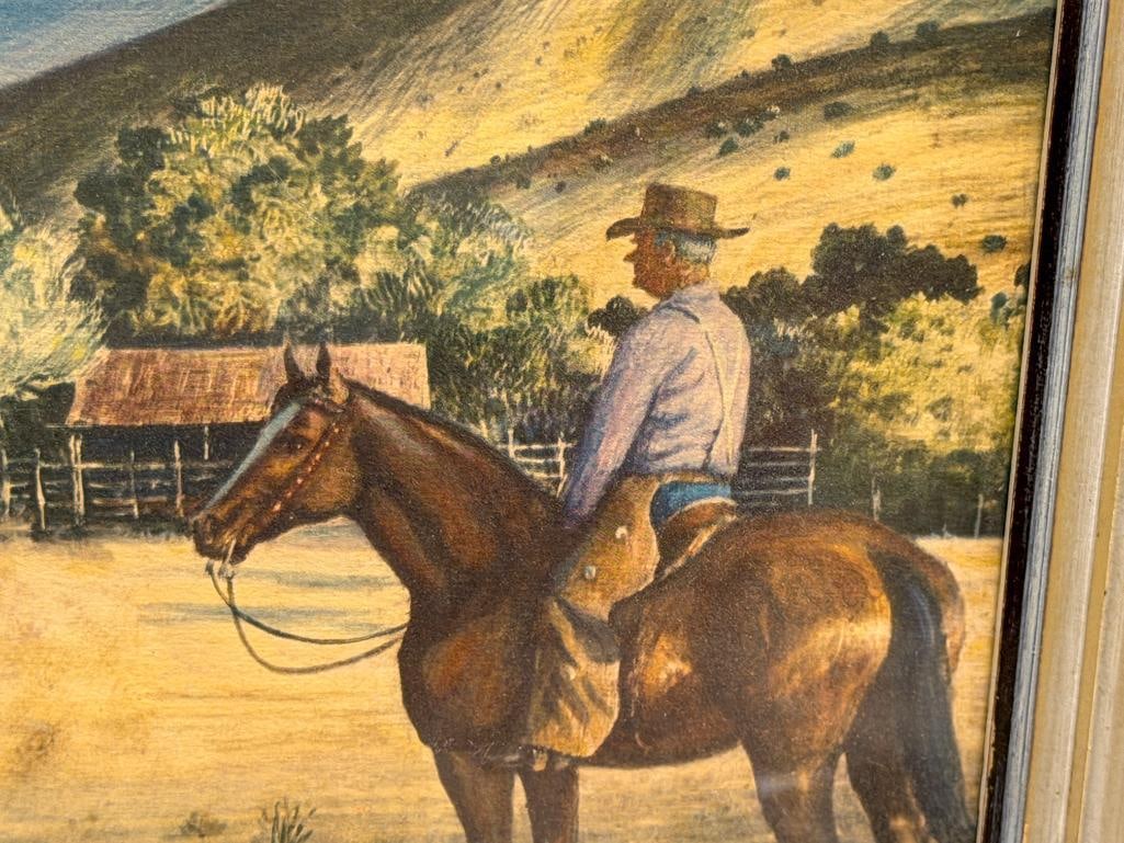 PETER HURD WESTERN ARTIST PRINT TITLED HIS FIRST RIDER - 5