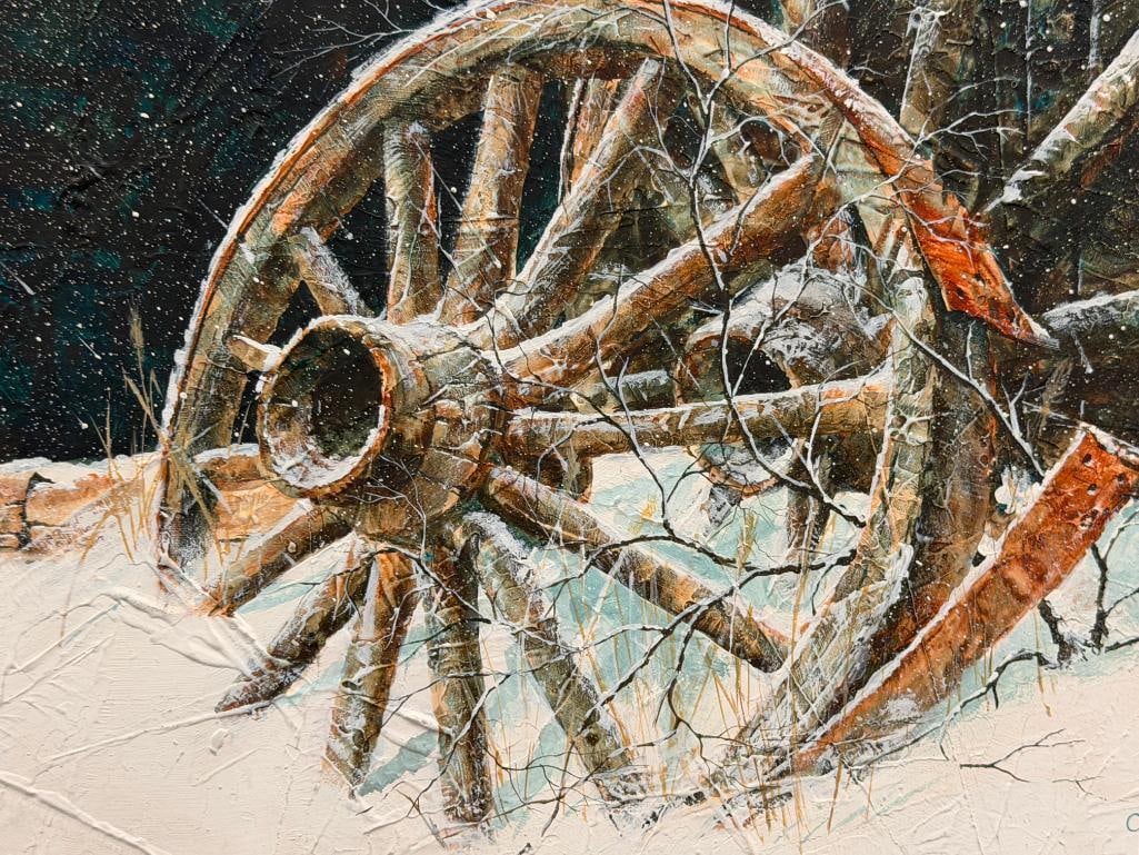 GERALD KUBLER AMERICAN ART HISTORIAN ORIGINAL MIXED MEDIA ORIGINAL PAINTING - 4