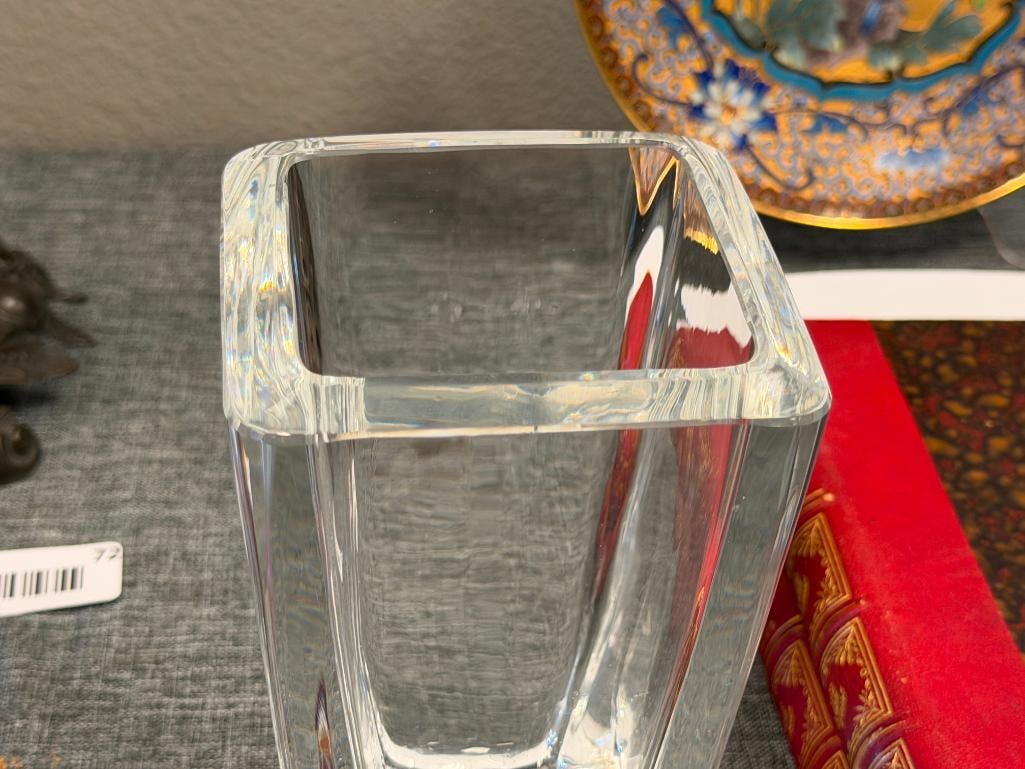 ORREFORS SWEDISH CRYSTAL MODERN RECTANGULAR VASE - 2
