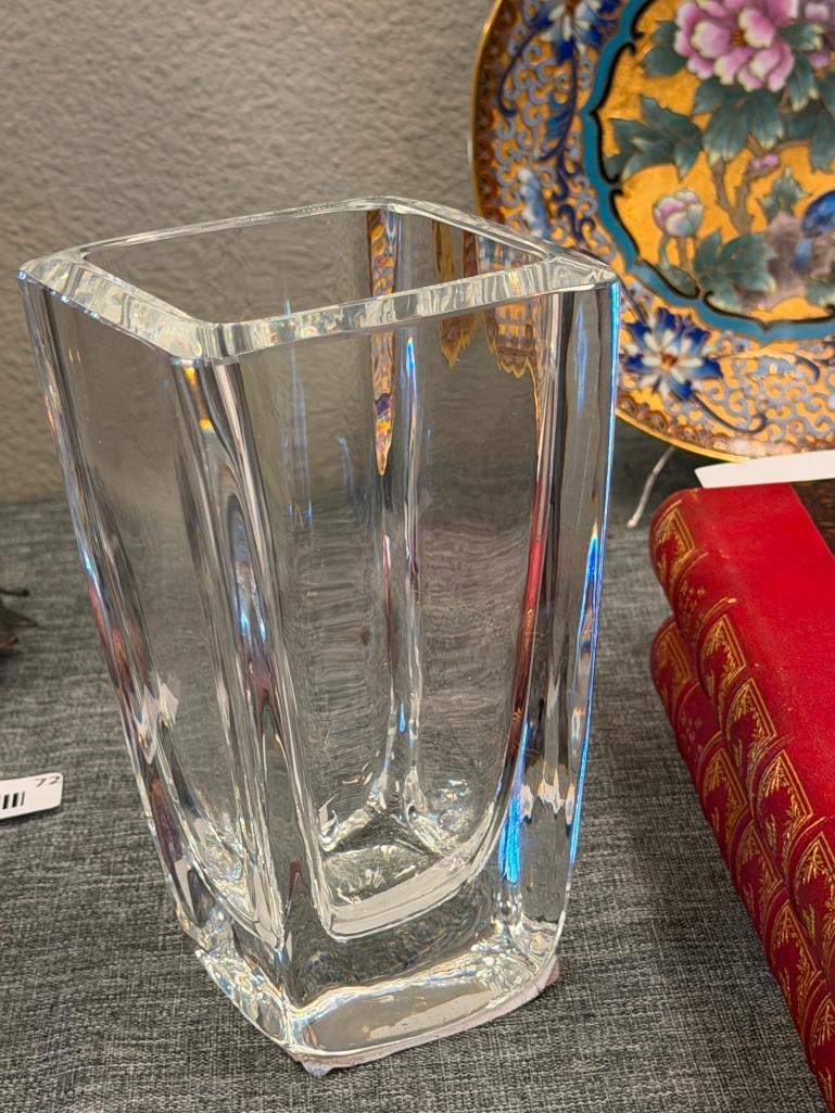ORREFORS SWEDISH CRYSTAL MODERN RECTANGULAR VASE - 5
