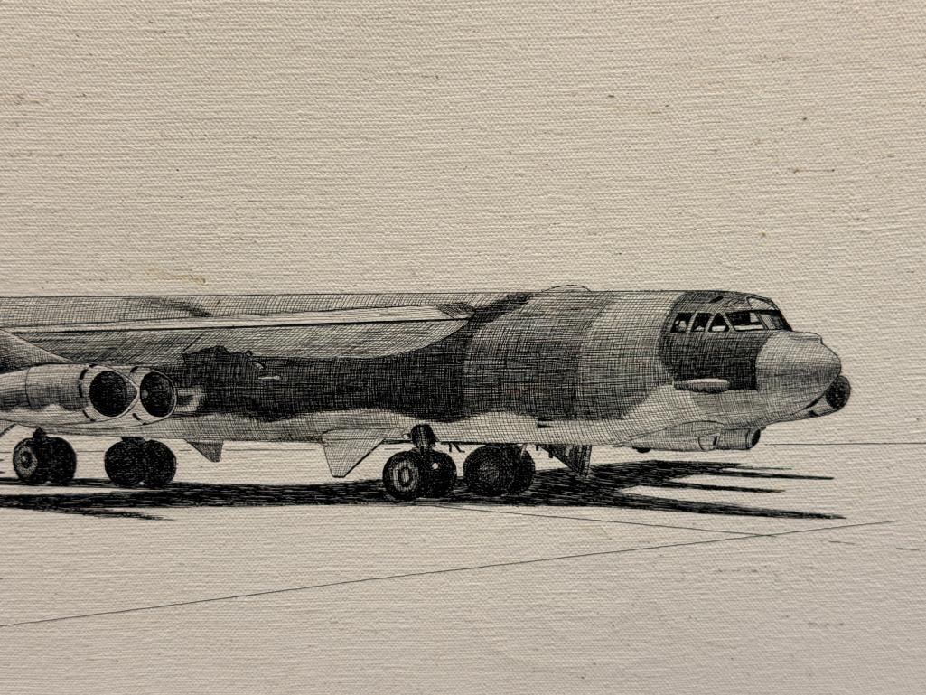 PHIL GUTIERREZ ORIGINAL PAINTING ON CANVAS AIRCRAFT BOEING B-52 STRATOFORTRESS BOMBER - 3