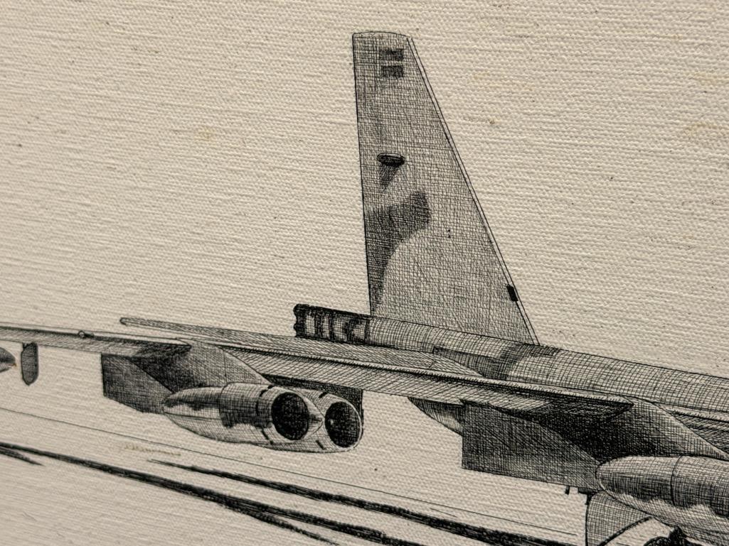 PHIL GUTIERREZ ORIGINAL PAINTING ON CANVAS AIRCRAFT BOEING B-52 STRATOFORTRESS BOMBER - 5