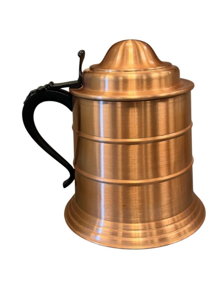 PEWTERSTONE OLDE CANKARWARE TANKARD ICE BUCKET BRUSHED COPPER FINISH SEYMOUR MANN IMPORTS: MADE IN ITALY 11 1/2" H
