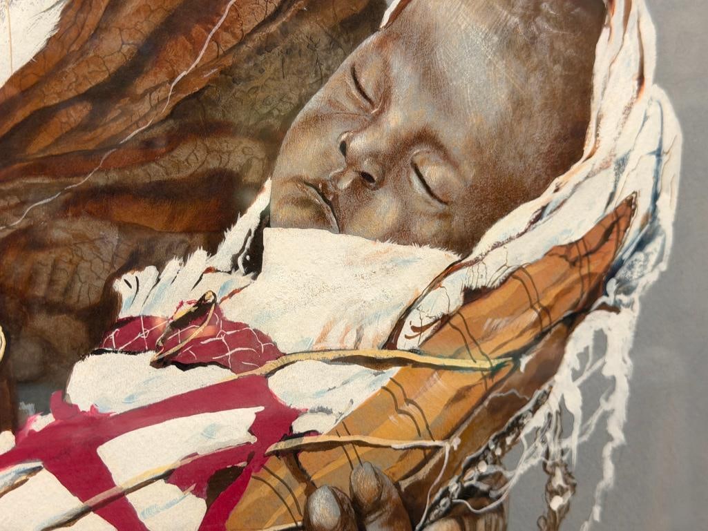 KEITH SLUDER CALIFORNIA ARTIST MIXED-MEDIA PAINTING TITLED FLOWERS OF THE EARTH - 5