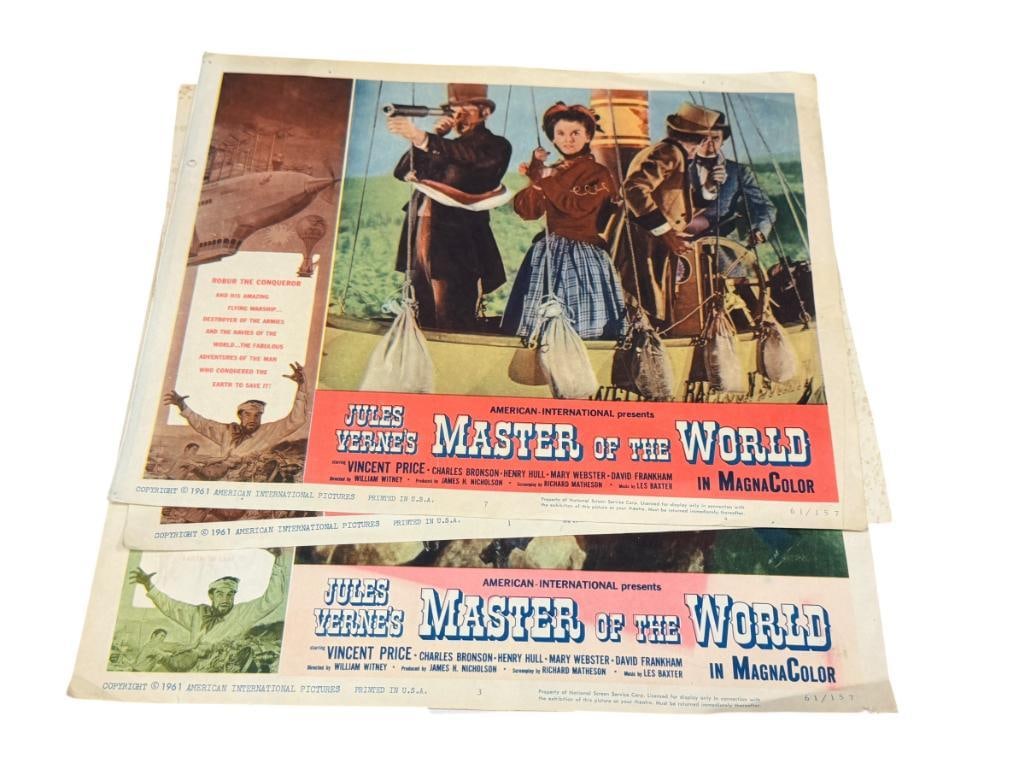 VINTAGE 1961 ORIGINAL MOVIE LOBBY CARD POSTERS MASTER OF THE WORLD STARRING VINCENT PRICE (1 of 12)
