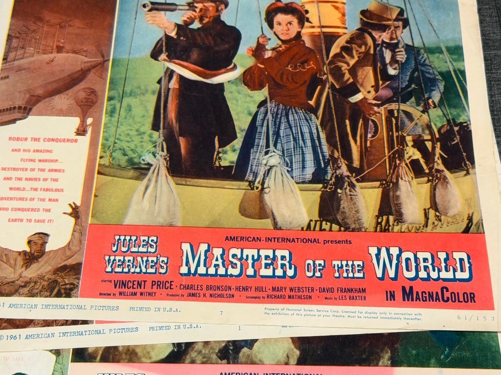 VINTAGE 1961 ORIGINAL MOVIE LOBBY CARD POSTERS MASTER OF THE WORLD STARRING VINCENT PRICE - 2