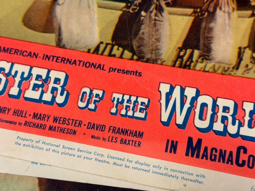 VINTAGE 1961 ORIGINAL MOVIE LOBBY CARD POSTERS MASTER OF THE WORLD STARRING VINCENT PRICE - 5