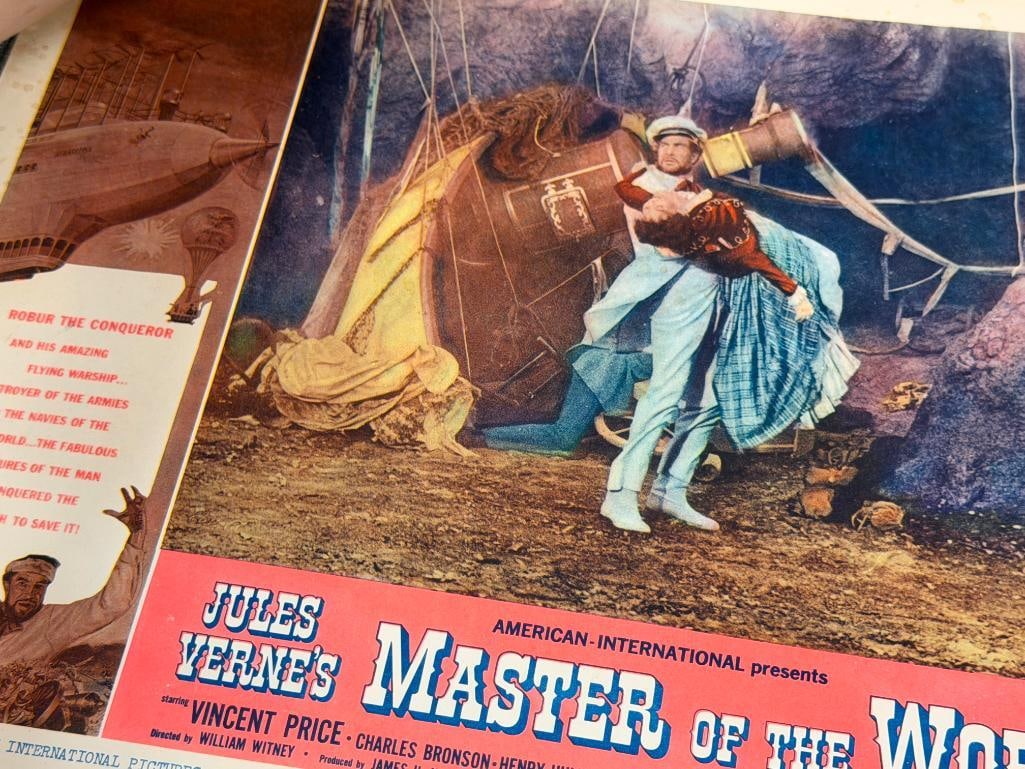 VINTAGE 1961 ORIGINAL MOVIE LOBBY CARD POSTERS MASTER OF THE WORLD STARRING VINCENT PRICE - 6
