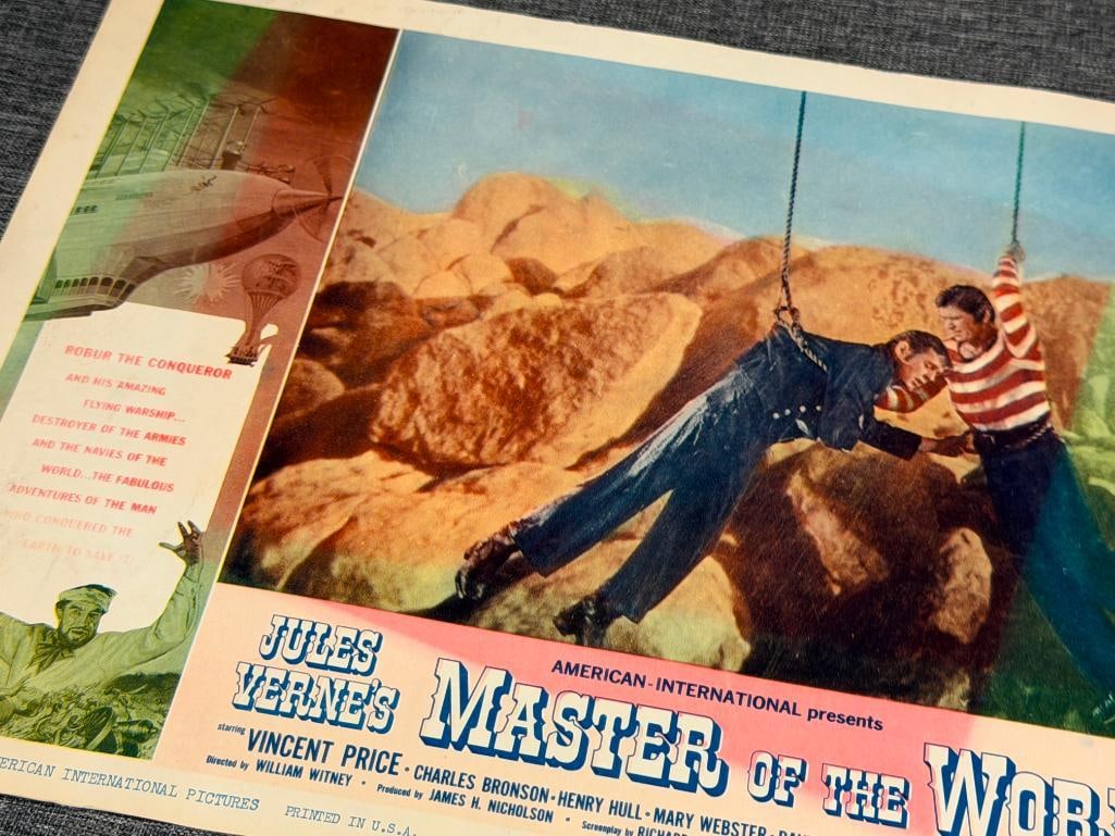 VINTAGE 1961 ORIGINAL MOVIE LOBBY CARD POSTERS MASTER OF THE WORLD STARRING VINCENT PRICE - 9
