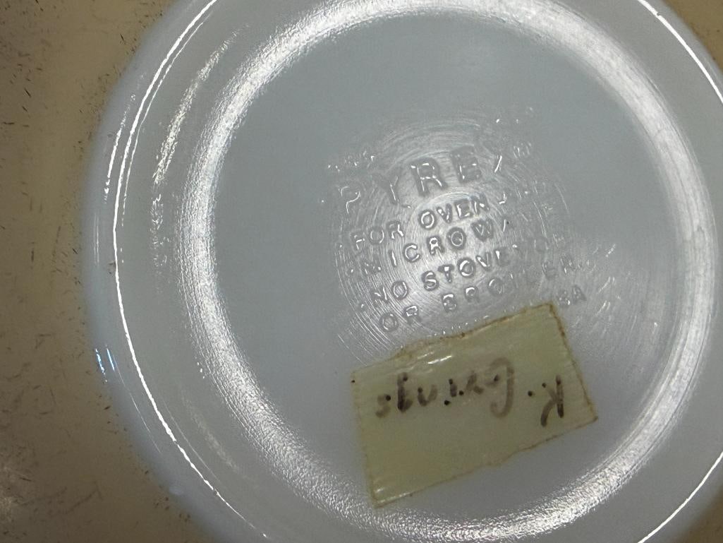 VINTAGE PYREX LARGE MIXING BOWLS GOOSE BERRY AND FANCIES MUSHROOM GARDEN PATTERN - 4