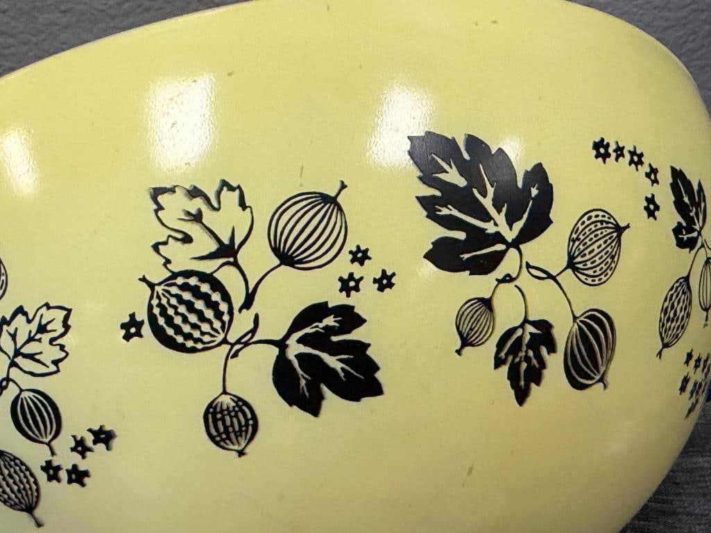 VINTAGE PYREX LARGE MIXING BOWLS GOOSE BERRY AND FANCIES MUSHROOM GARDEN PATTERN - 6