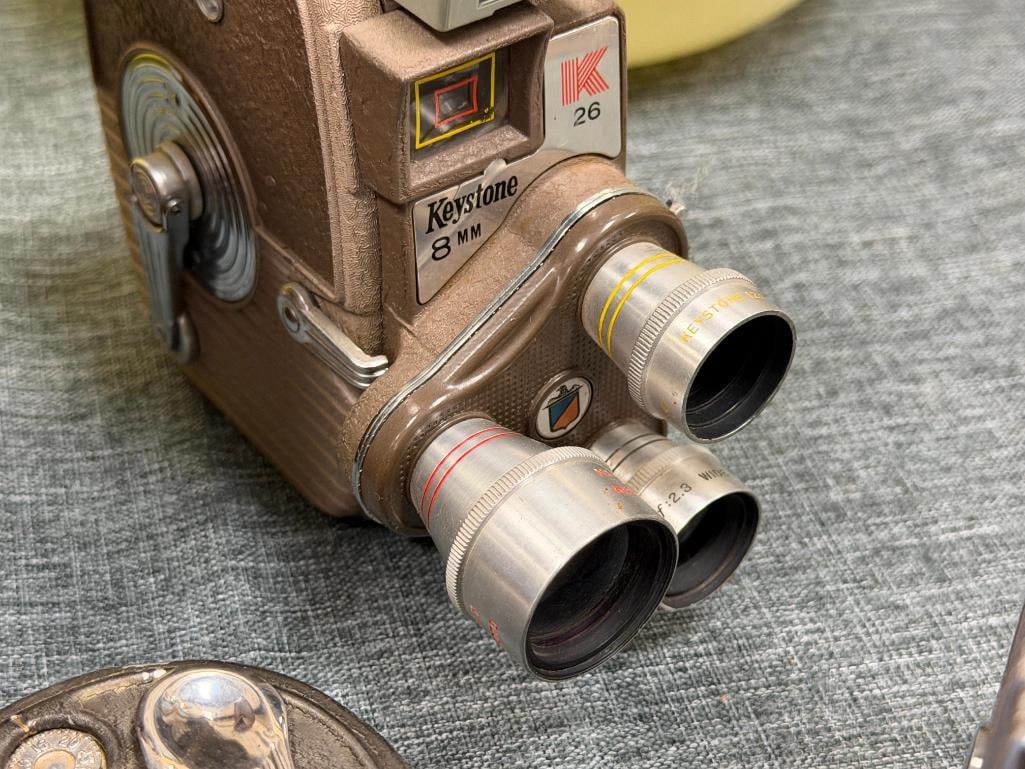 VINTAGE 8MM FILM / MOVIE CAMERAS BELL & HOWELL SUN DIAL 333 AND 134 CAMERA, KEYSTONE K-8 AND K26 - 6