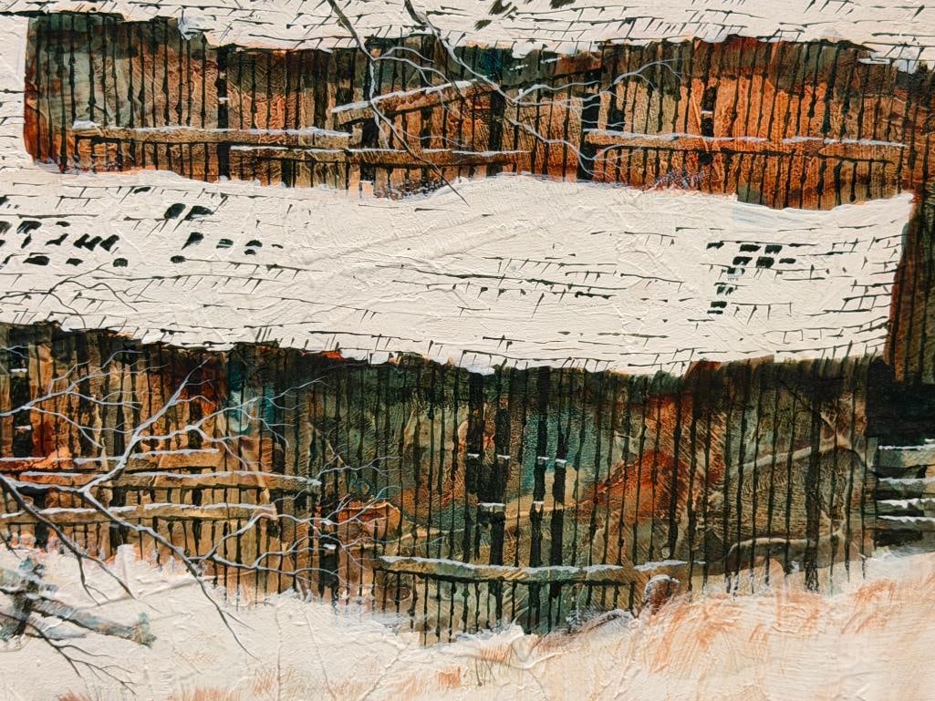 GERALD KUBLER AMERICAN ART HISTORIAN ORIGINAL MIXED MEDIA ORIGINAL PAINTING - 4