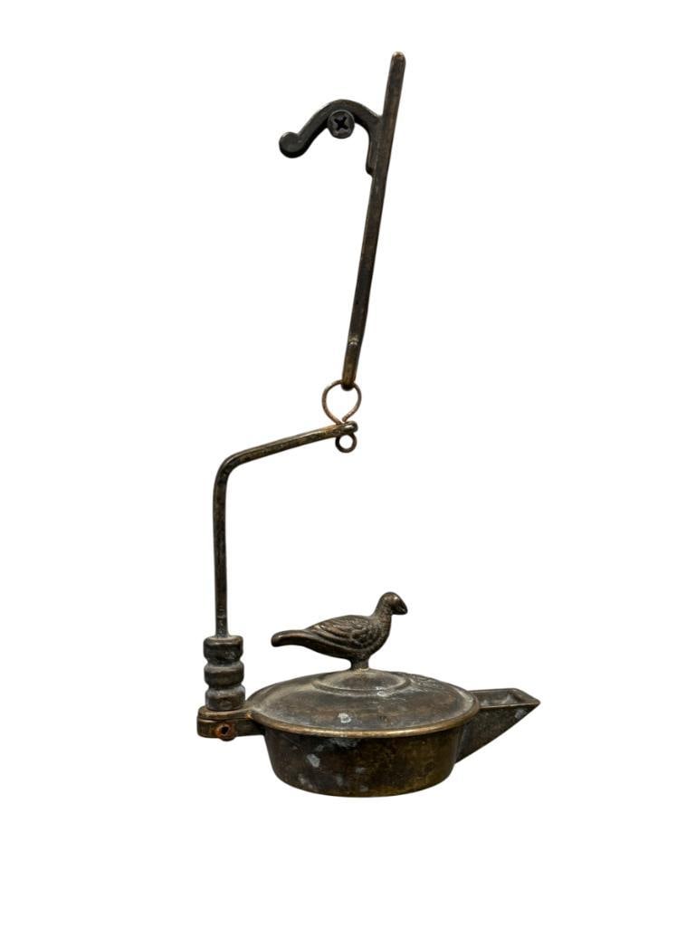 GRAND TOUR ROMAN BRONZE SOUVENIR OIL LAMP DATED 1868 (1 of 7)