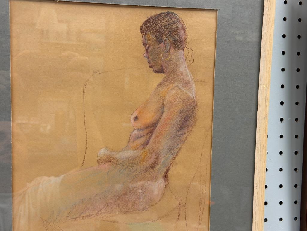 VIRGINIA KYLBERG CALIFORNIA ARTIST NUDE CHARCOAL SKETCHES OF AFRICAN AMERICAN WOMAN - 3