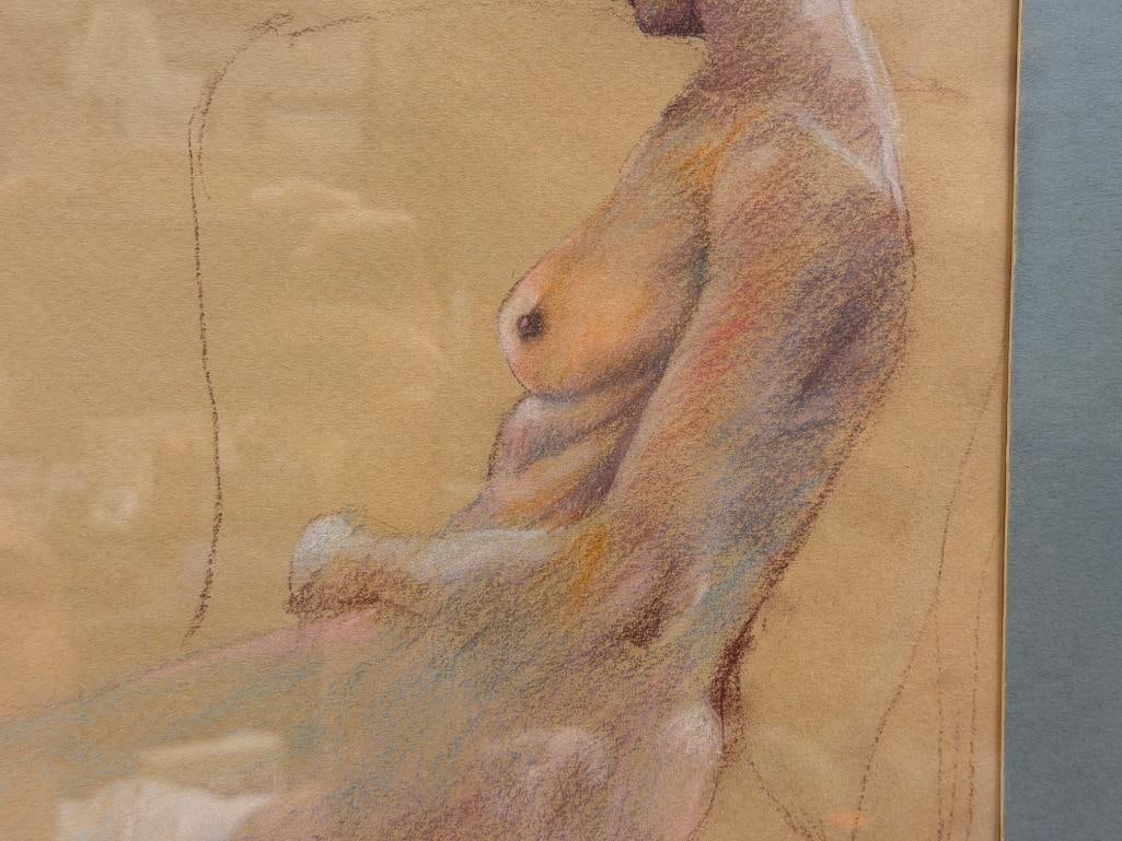 VIRGINIA KYLBERG CALIFORNIA ARTIST NUDE CHARCOAL SKETCHES OF AFRICAN AMERICAN WOMAN - 4