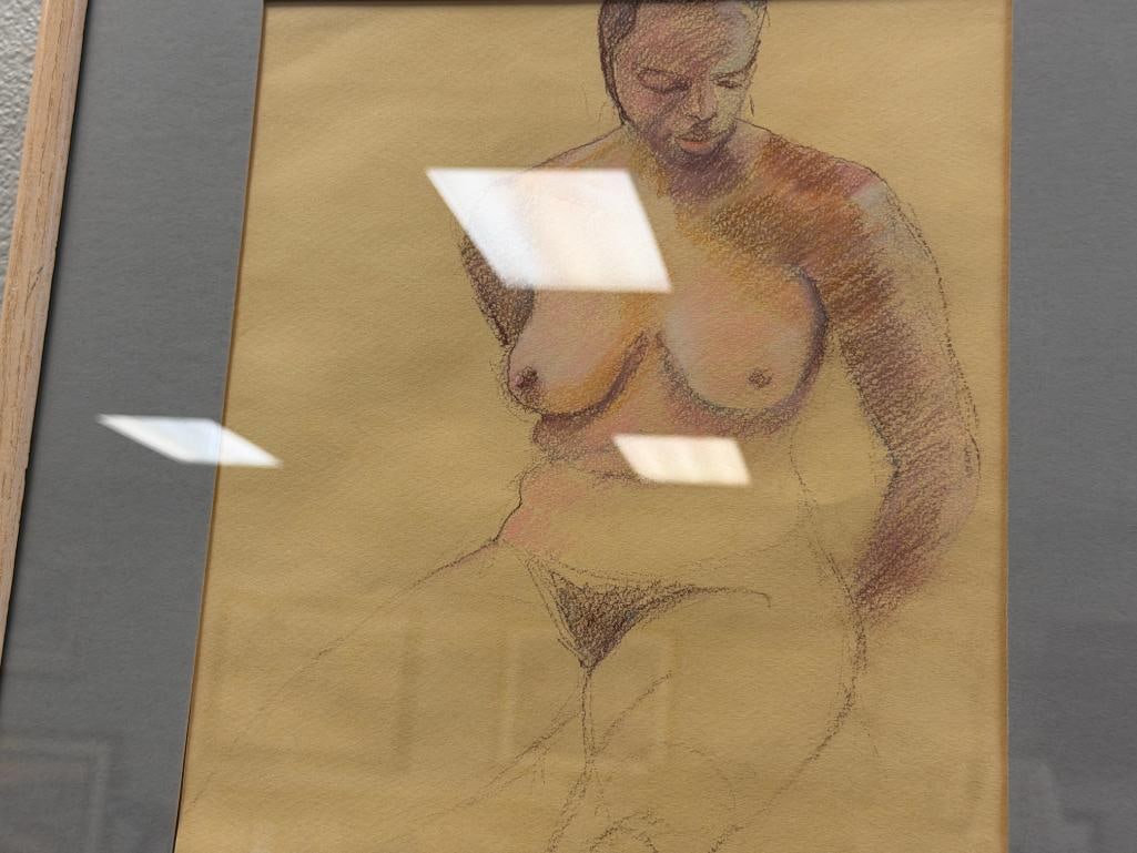 VIRGINIA KYLBERG CALIFORNIA ARTIST NUDE CHARCOAL SKETCHES OF AFRICAN AMERICAN WOMAN - 6