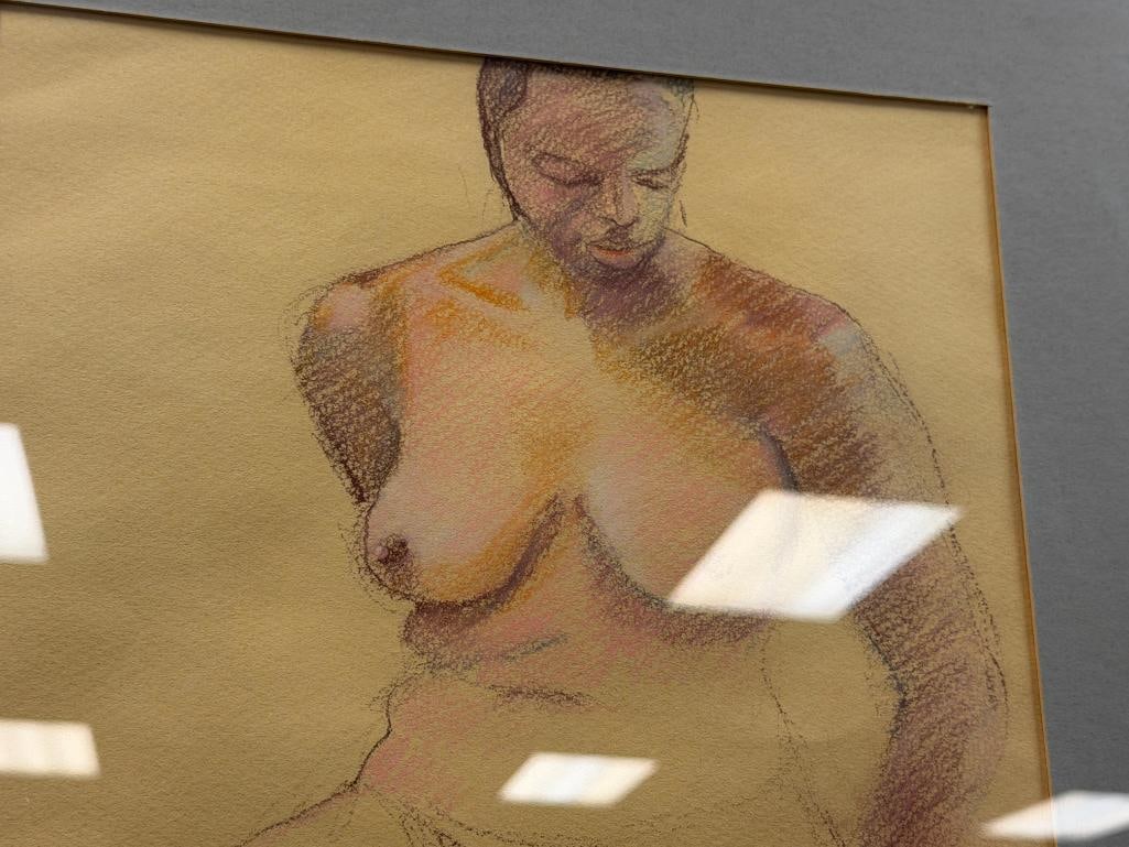 VIRGINIA KYLBERG CALIFORNIA ARTIST NUDE CHARCOAL SKETCHES OF AFRICAN AMERICAN WOMAN - 7