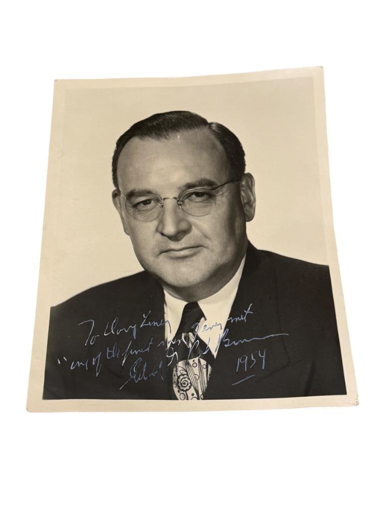 EDMUND GERALD "PAT" BROWN FORMER AMERICAN ATTORNEY AND POLITICIAN AUTOGRAPHED PHOTO (1 of 7)