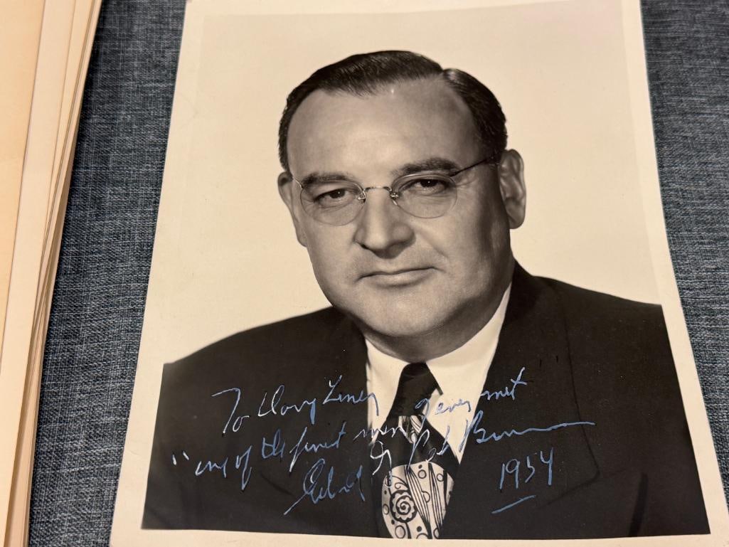 EDMUND GERALD "PAT" BROWN FORMER AMERICAN ATTORNEY AND POLITICIAN AUTOGRAPHED PHOTO - 2